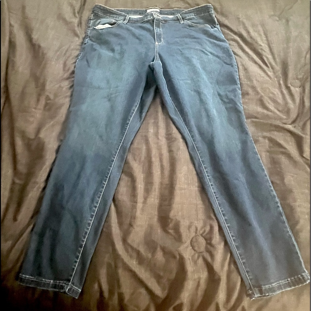 Ava & Viv Jeans 22W Womens Mid Rise Skinny Dark Wash